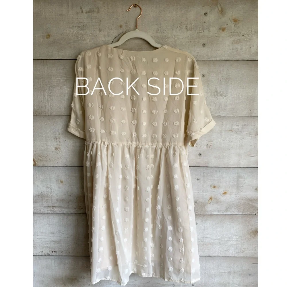 Ivory jacquard babydoll mini - Picture 2 of 8